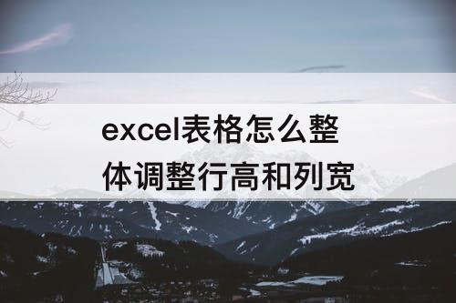 excel表格怎么整体调整行高和列宽