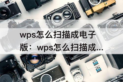 wps怎么扫描成电子版：wps怎么扫描成电子版文件