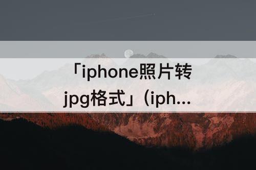 「iphone照片转jpg格式」(iphone照片转jpg格式 免费不改变kb)